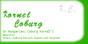 kornel coburg business card